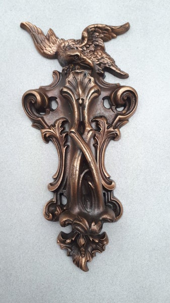 Door Knocker Cast Iron - Sitting Eagle Raven Dated 1841 Carousel 1