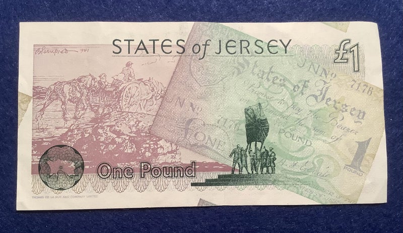 State of Jersey 1995 Liberation One Pound note - prefix LJ Carousel 2