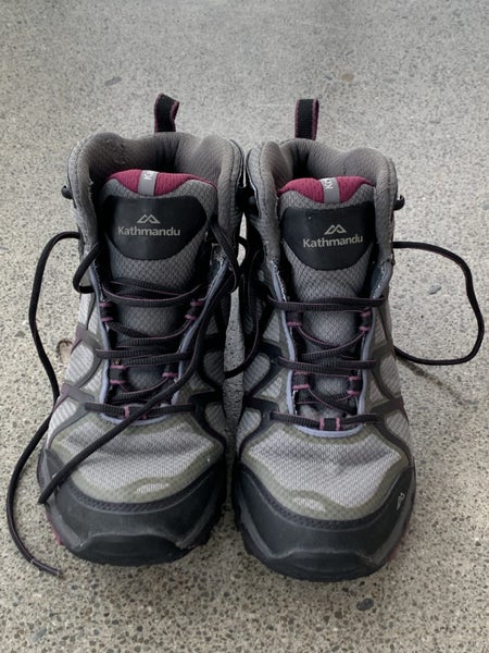 Kathmandu Women’s Waterproof Hiking Boots Vibram Dark Purple/Grey NZ 6 (US 8.5) Carousel 2