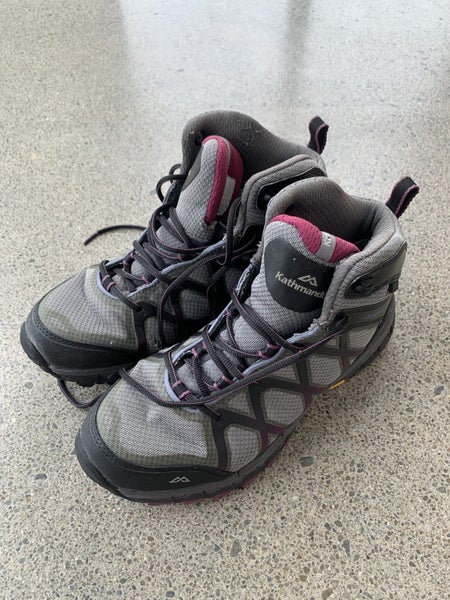 Kathmandu Women’s Waterproof Hiking Boots Vibram Dark Purple/Grey NZ 6 (US 8.5) Carousel 1