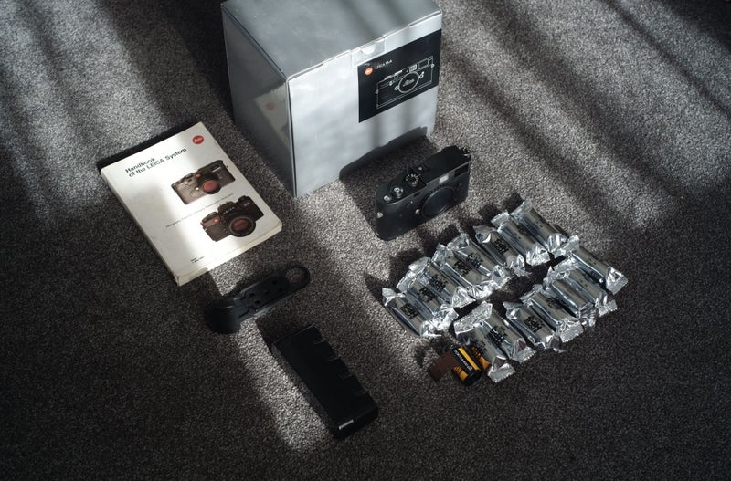 Leica M-A (recently serviced) + KameraKraft grip + 16x rolls of film64253475097473110