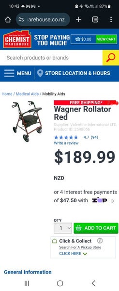 Wagner Rollator Red Walker - Used maybe twice/RRP$189.99 CHEMIST WAREHOUSE Carousel 2