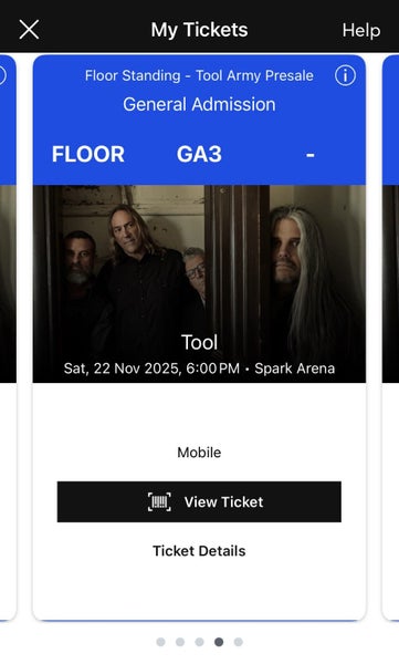 Tool gig Sat 2 x GA Carousel 1