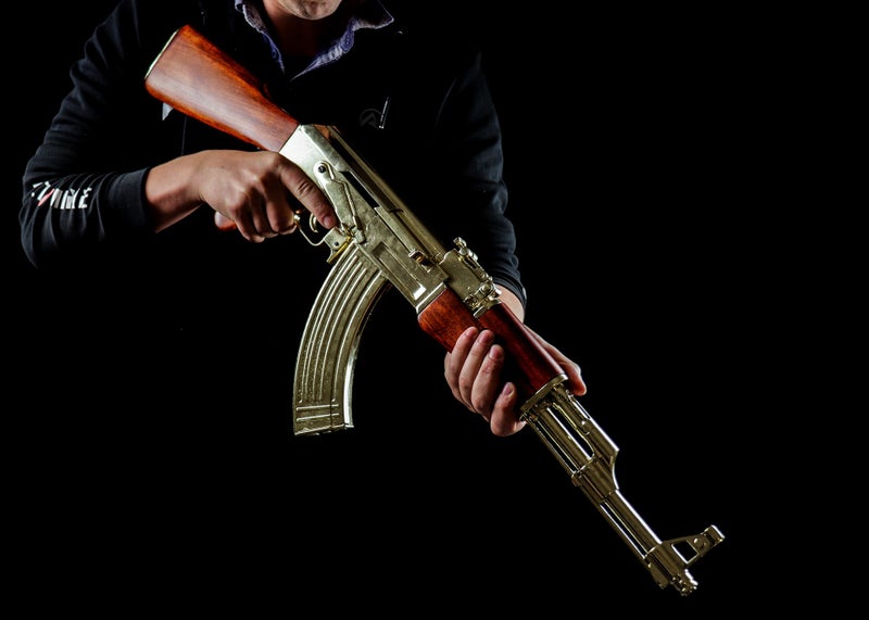 Denix Ak47 Fixed Stock Replica Gold Carousel 2