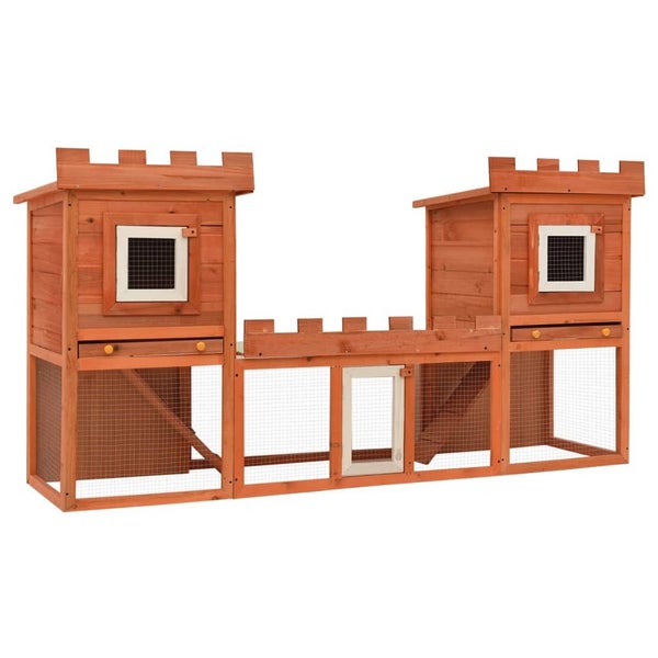Vidaxl Outdoor Large Rabbit Hutch House Pet Cage Double Carousel 1
