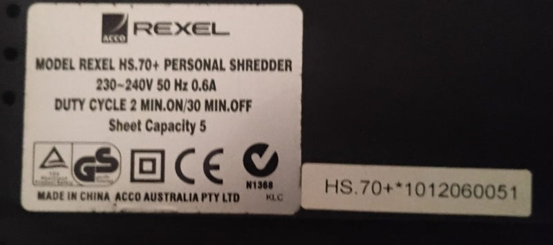 Shredder (Rexel Model) Carousel 3