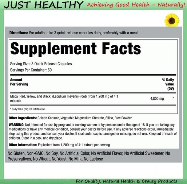 MACA 4,800 mg - TRIPLE STRENGTH - 150 CAPS Carousel 2