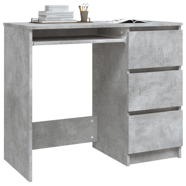 Vidaxl Desk Concrete Grey 90X45x76 Cm Engineered Wood Carousel 1