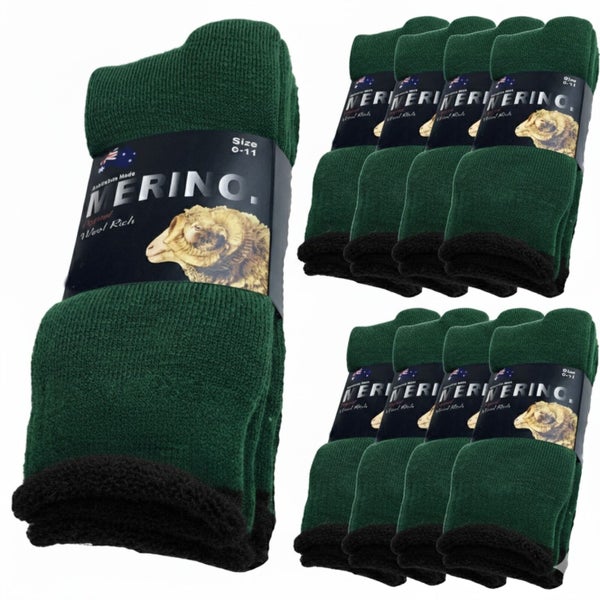 9 Pairs MERINO WOOL SOCKS Mens Heavy Duty Premium Thick Work Socks Cushion in... Carousel 1