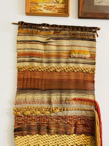 vintage hand woven wall hanging Carousel 2