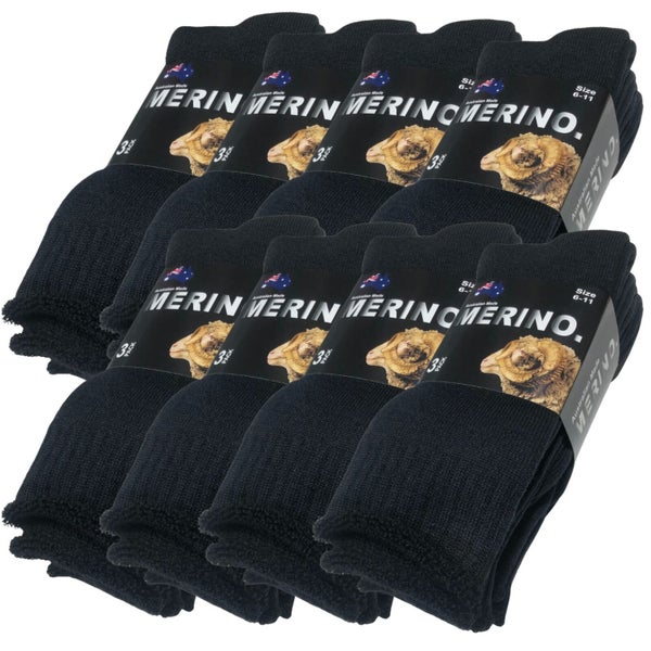 9 Pairs MERINO WOOL SOCKS Mens Heavy Duty Premium Thick Work Socks Cushion in... Carousel 1