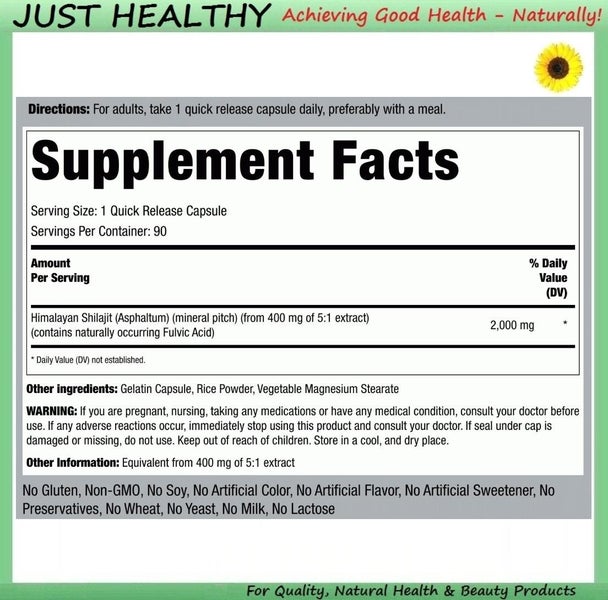 HIMALAYAN SHILAJIT EXTRACT 2,000mg - ANTI-AGING - 90 CAPS Carousel 2