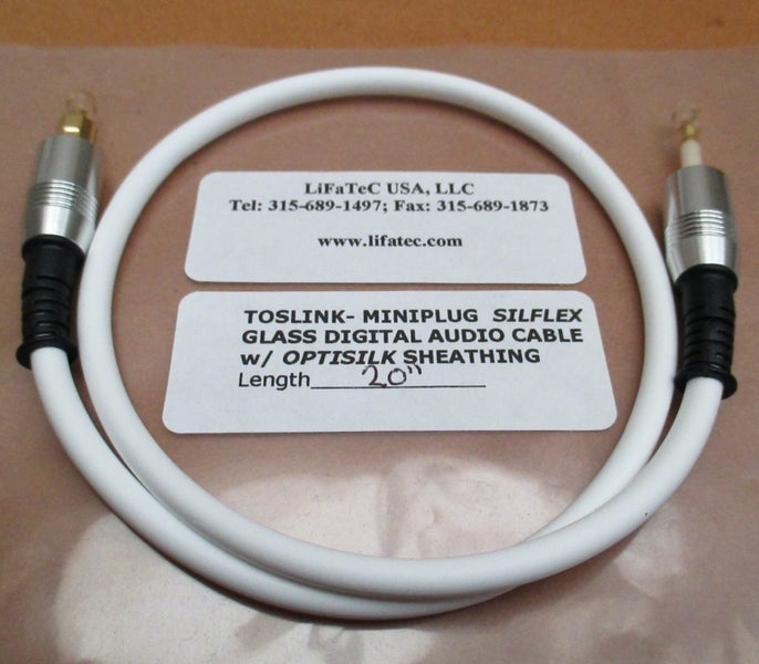 LiFaTeC USA TOSLINK to Mini-TOSLINK Premium Silflex Glass Cable - 50cm Carousel 1