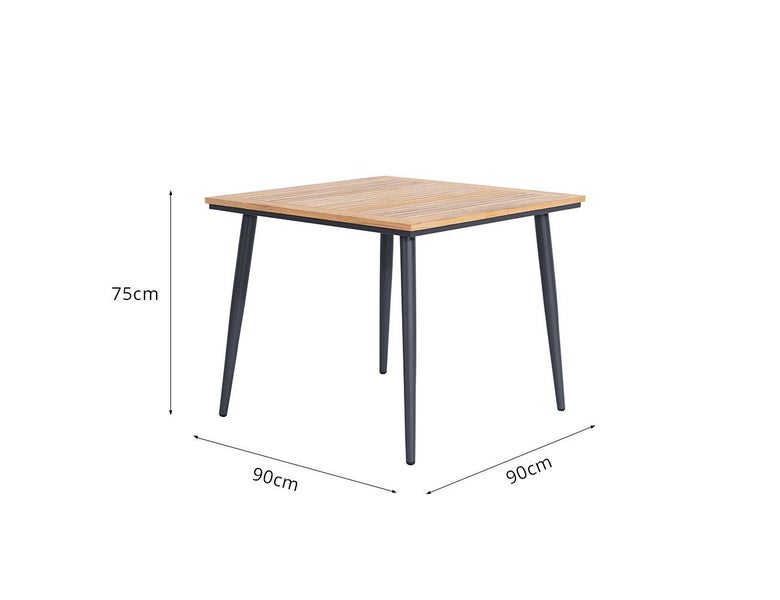 Teal Teak Outdoor Patio Dining Table 90 90cm Carousel 4