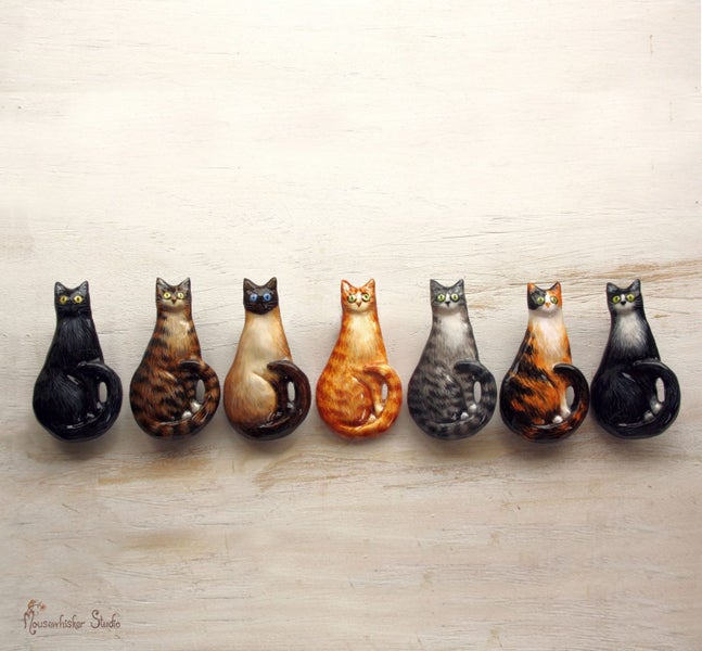 Cat Brooch - Animal Art Jewellery Carousel 1