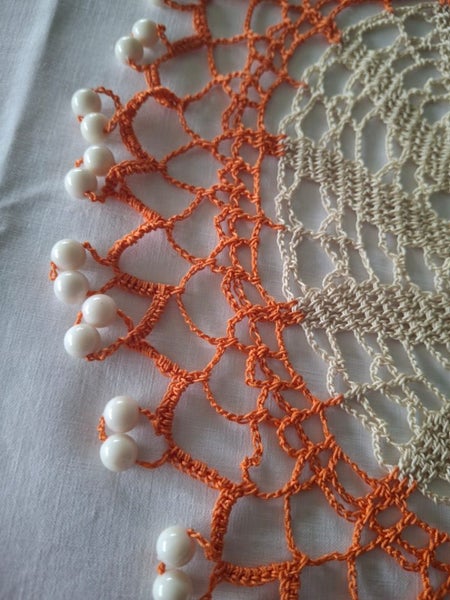 Vintage beaded milk jug cover Carousel 2