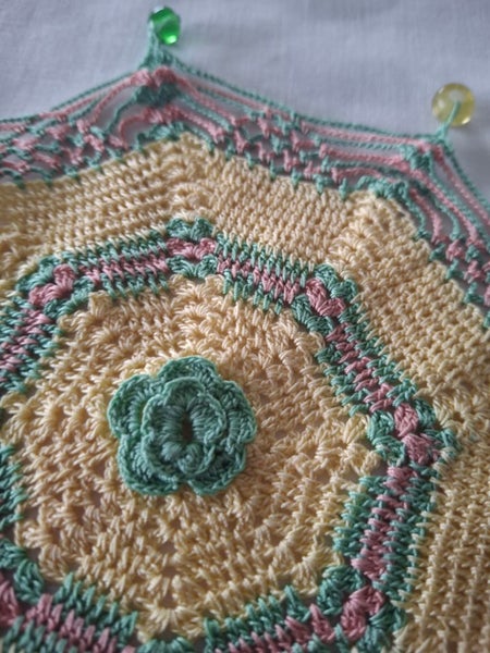 Vintage beaded milk jug cover Carousel 1