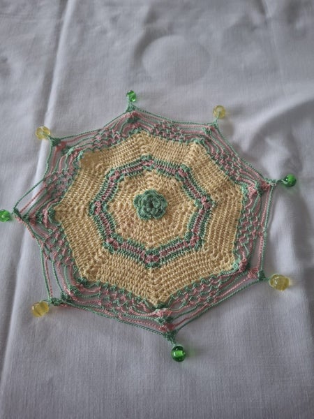 Vintage beaded milk jug cover Carousel 2