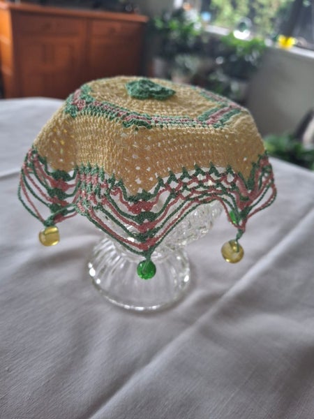 Vintage beaded milk jug cover Carousel 4