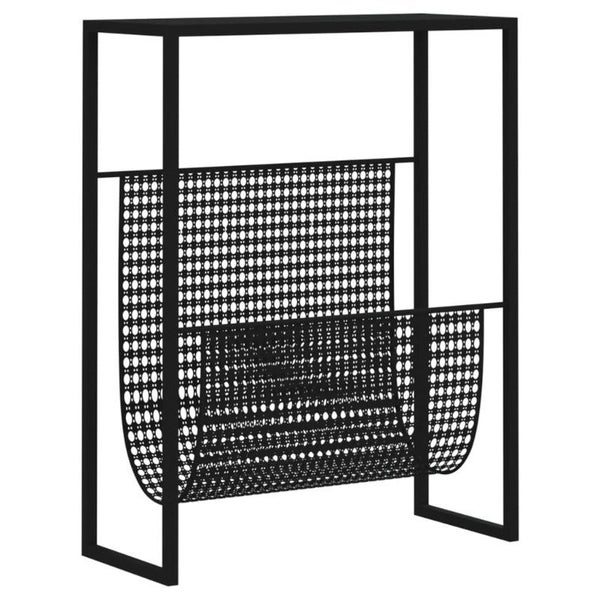 Vida Xl Magazine Rack Black 35X15x45 Cm Steel Carousel 1
