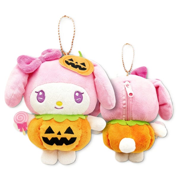 Sanrio My Melody Halloween Pumpkin Plush Keychain Pouch Carousel 1