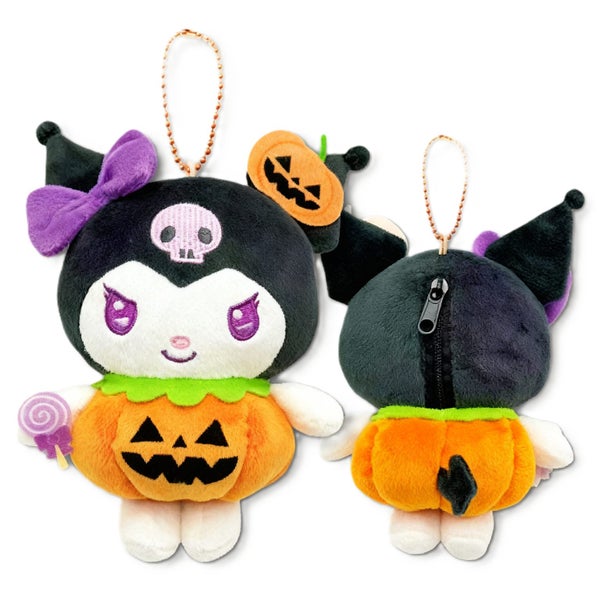 Sanrio Kuromi Halloween Pumpkin Plush Keychain Pouch Carousel 1