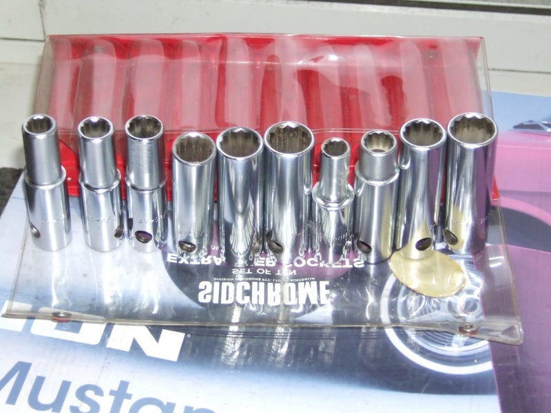 Sidchrome Set of Ten Extra Deep Sockets A/F and Metric - Cat. No. 413-2 Carousel 2
