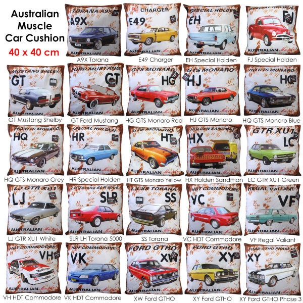 Assorted Australian Muscle Car Cushion Lc Gtr Xu1 Green Carousel 2