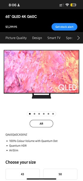 Samsung QLED 65” Smart TV - QC60 - Brand New- Unboxed Carousel 1