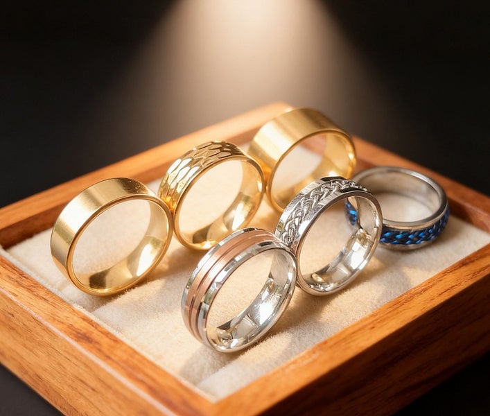 (6X Rings) Premium Mix & Match Rings Versatile Stacking Bands RSS11DC-10 Carousel 1