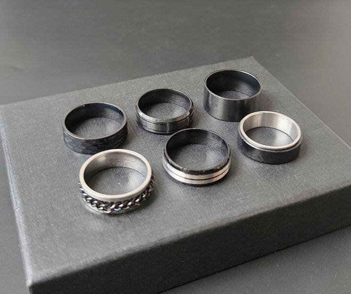 (6X Rings for Men) Mix & Match Band Rings Statement Rings RSS12DC-1164577872266882113