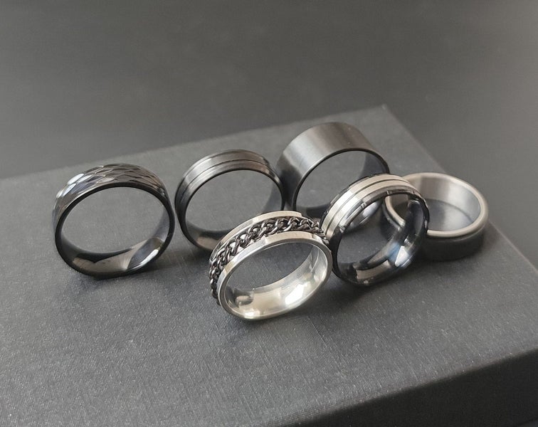 (6X Rings for Men) Mix & Match Band Rings Statement Rings RSS12DC-1164577872266882114
