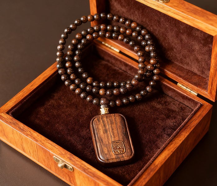 Guardian Zakiram Pendant: Tibetan Buddhist Wood Pendant Necklace Totem WPN13YY-1 Carousel 1