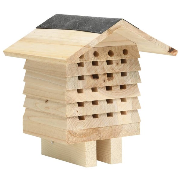 Bee Hotel Solid Firwood 22X20x20 Cm Small Animal Supplies VidaXL Carousel 1