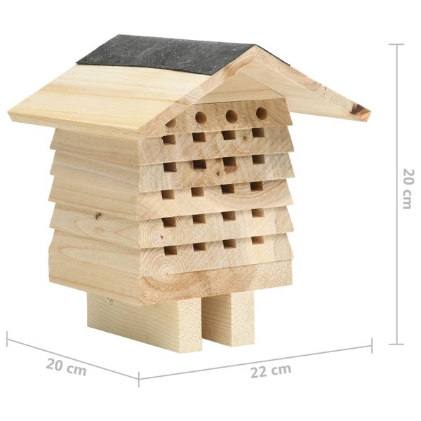 Bee Hotel Solid Firwood 22X20x20 Cm Small Animal Supplies VidaXL Carousel 2
