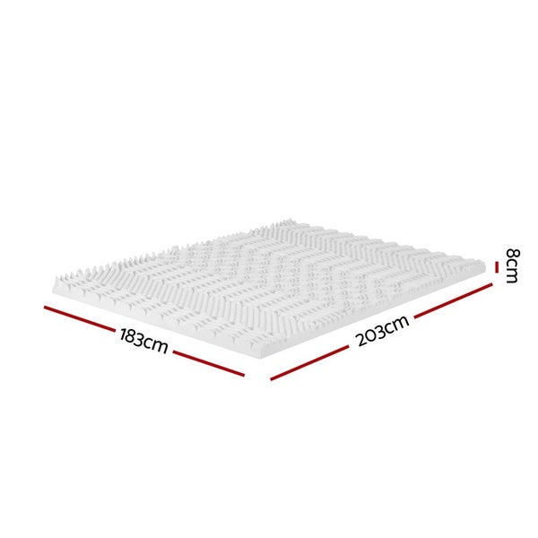 Giselle Bedding Memory Foam Mattress Topper 7-Zone Airflow Pad 8Cm King White Carousel 2