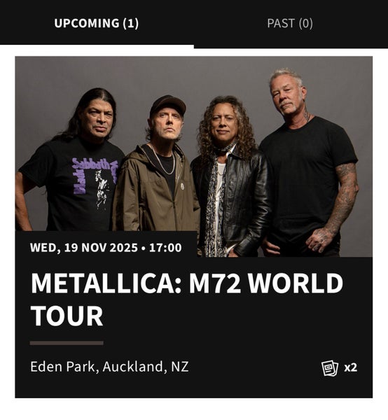 x2 Metallica Tickets Carousel 1