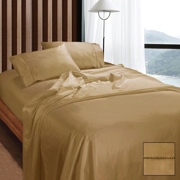Ramesses 1100Tc Egyptian Cotton Sateen Sheet Set Latte Carousel 2