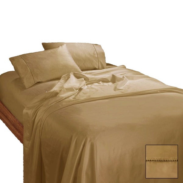 Ramesses 1100Tc Egyptian Cotton Sateen Sheet Set Latte Carousel 1