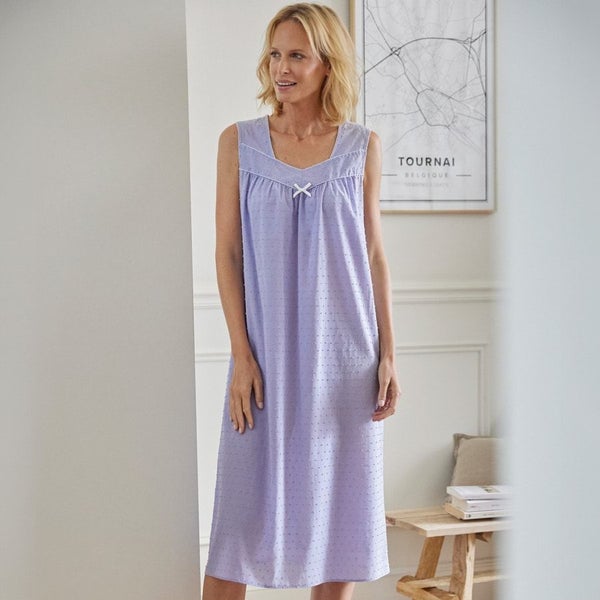 Yummy Dobby Cotton Nightie - Size 8 - Lilac Carousel 1