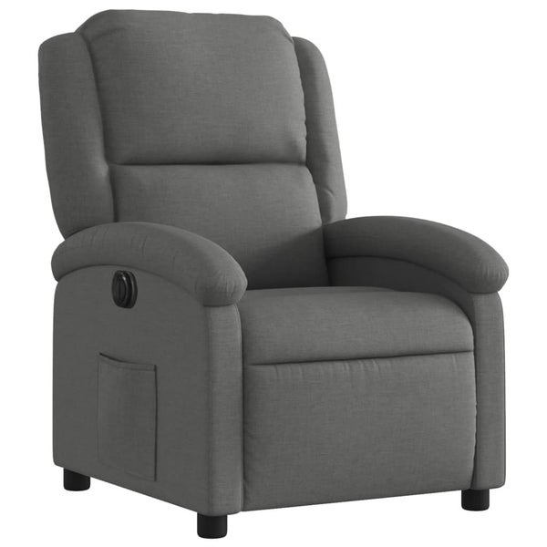 Vida Xl Electric Recliner Chair Dark Grey Fabric Carousel 1