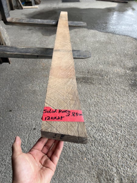 2.85 LM Solid Rata Timber – 120 × 25 mm (Kiln-Dried) Carousel 1