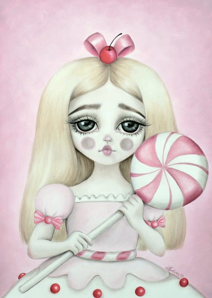 Pink Christmas Lollipop Candy Doll Artwork - By Autumn Carousel 2