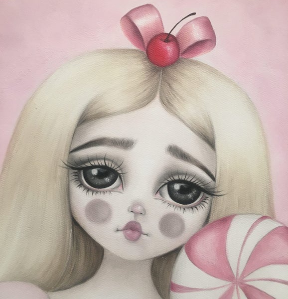 Pink Christmas Lollipop Candy Doll Artwork - By Autumn Carousel 3