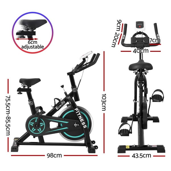 Everfit Spin Bike Exercise 10Kg Flywheel Fitness Home Gym 150Kg Capacity Carousel 2