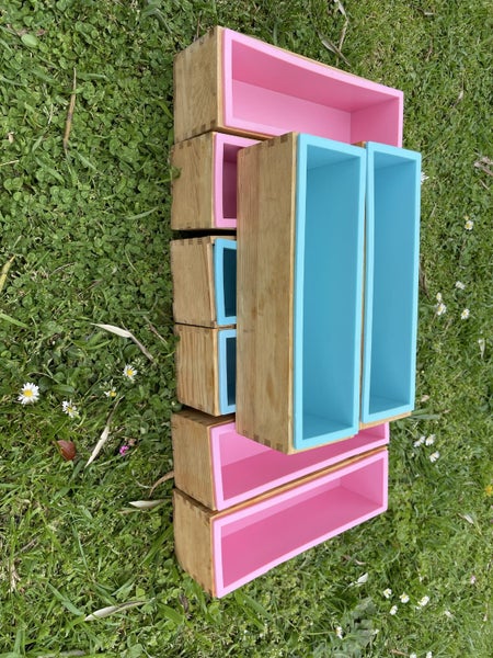Large loaf soap moulds with supporting wooden box Carousel 7