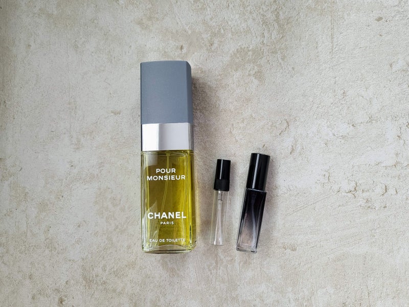 Chanel Pour Monsieur EDT or Platinum Egoiste perfume DECANT Travel Spray Carousel 1