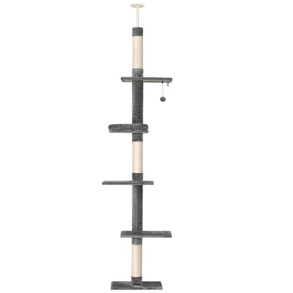 I.Pet Cat Tree 290Cm Tower Scratching Post Scratcher Floor Ceiling Cats Bed Carousel 1