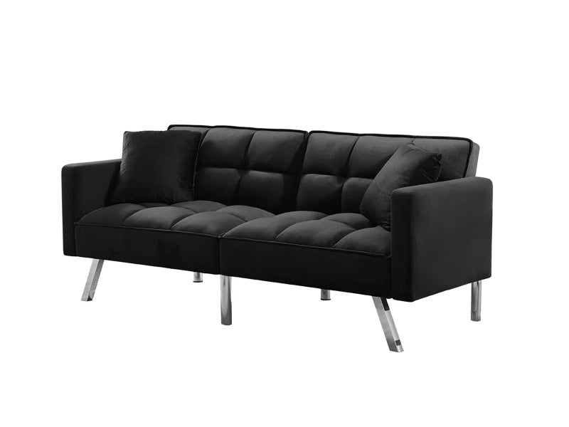 Black Sofa Bed with Throw Pillows Carousel 2