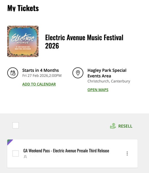 Electric Ave Weekend GA Ticket Carousel 1